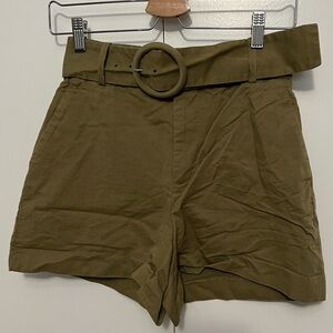 Zara Oliver Green Shorts with Belt